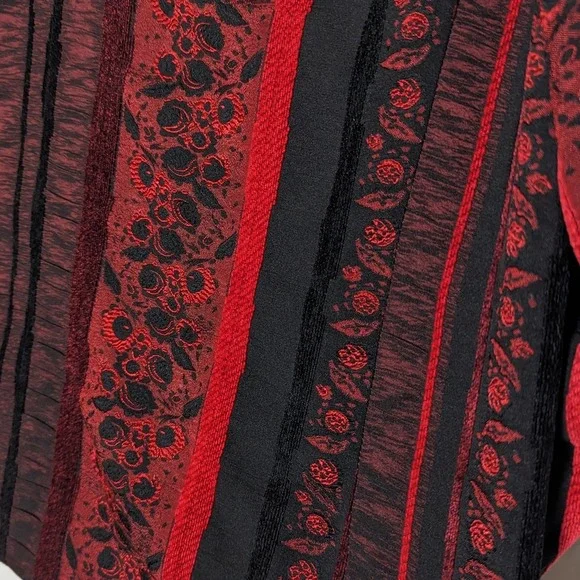 Vintage TanJay Textured Lace Stripe Zip Jacket Women's‎ L 90's Career Embroidery - Picture 5 of 10